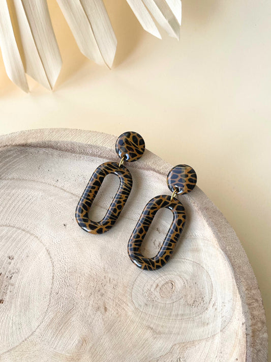 Brincos Ancara Preto & Dourado