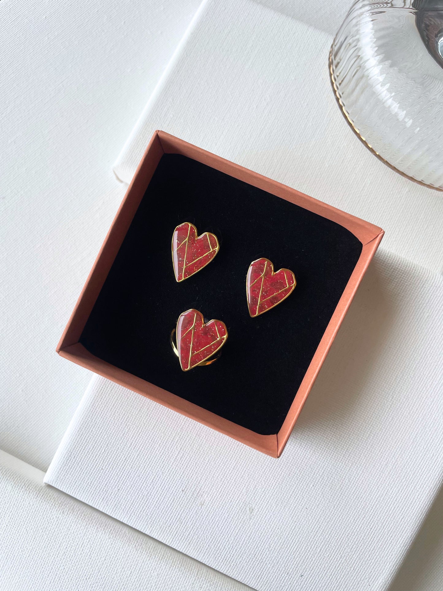 Conjunto Coração Geo Bordeaux