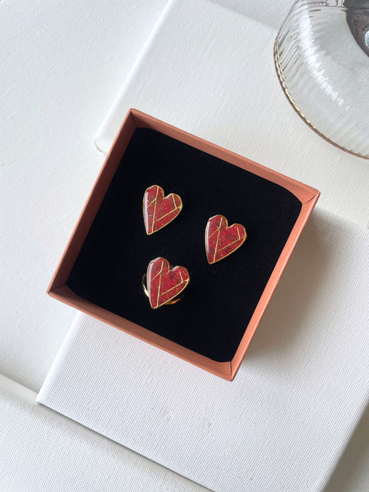 Conjunto Coração Geo Bordeaux