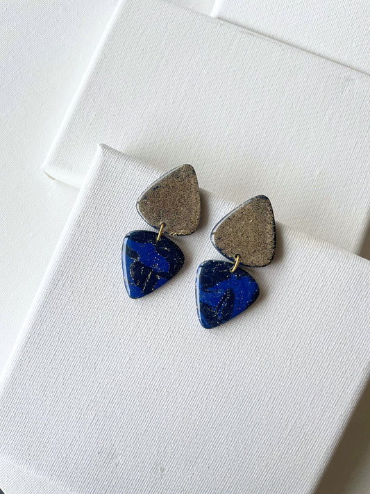 Brincos London Mirror Azul