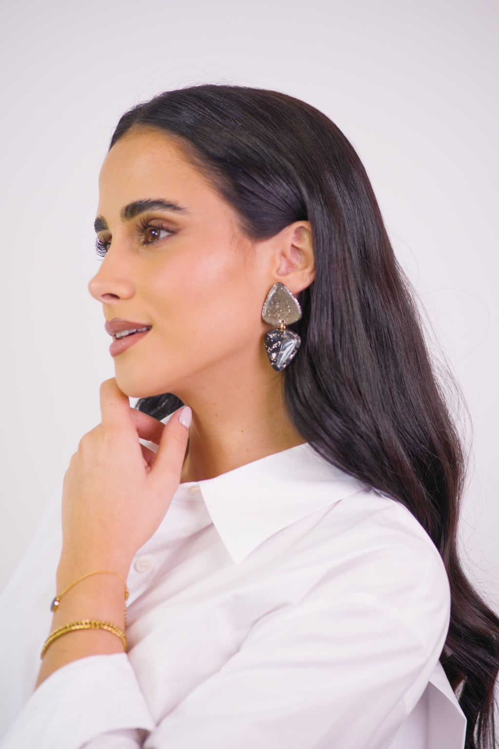 Brincos London Mirror Preto