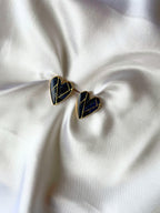 Brincos Coração Geo Azul