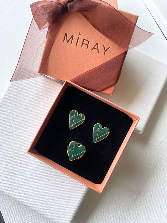 Conjunto Coração Geo Verde