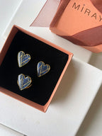 Conjunto Coração Geo Azul