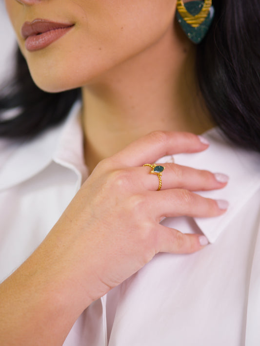 Anel Atenas Mini Verde